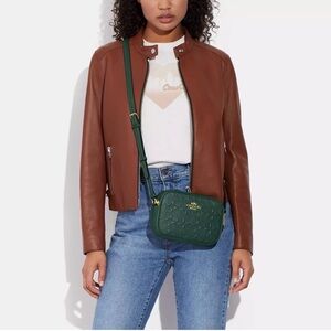 Coach Embossed Green Crossbody Bag